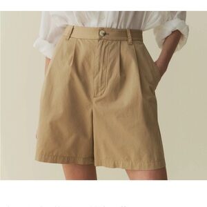 Doen Danette Short Desert Tan Khaki Brown size 4 organic cotton Bermuda pleated